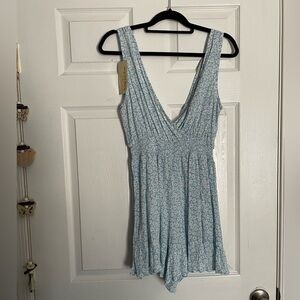 Blue Floral Women's Romper small size